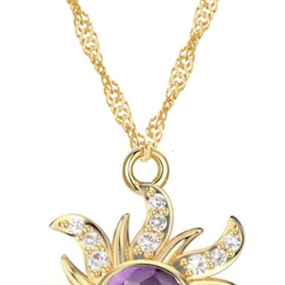 Rapunzel Inspired Necklace Tangled Princess Sun Pendant Jewelry for Women